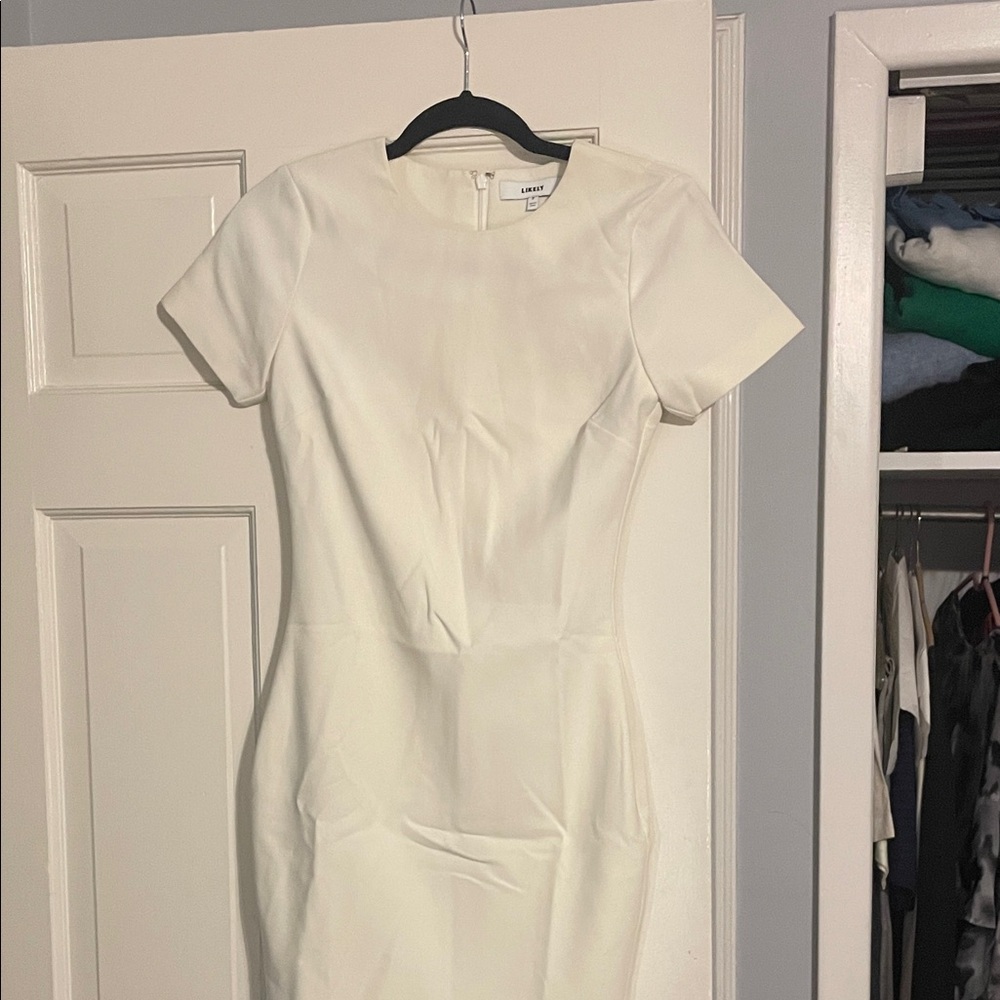 Likely Cream/white Short-Sleeve Sheath Dress
